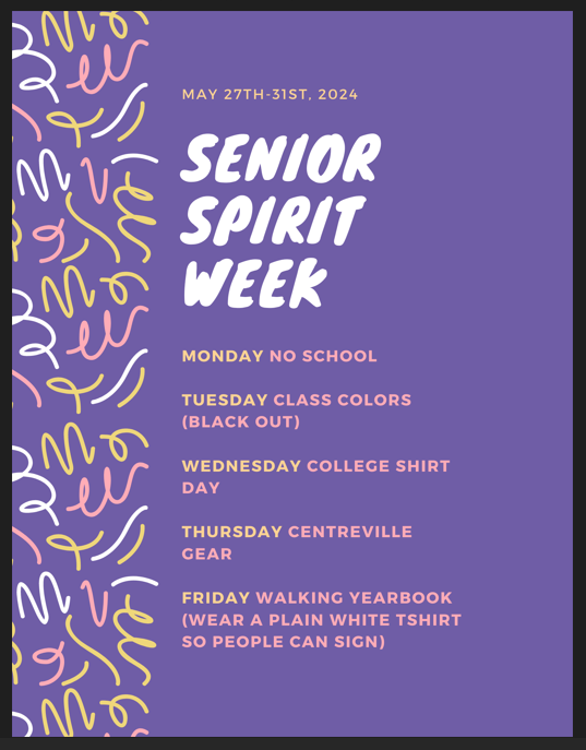 Senior Spirit Week info